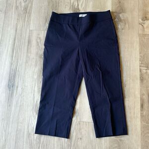Kim Rogers Navy Blue Stretch Pull On Capri Pants Size 10